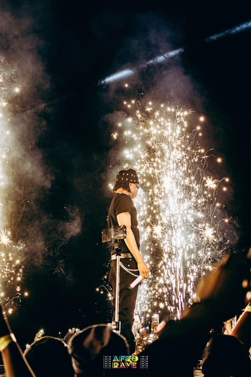 Afro Rave 2026: Sparklers behind FOLA